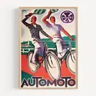 Automoto Lauro (France) Bicycle 1928 Retro Vintage Poster Print
