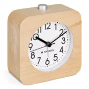 Wood Grain Alarm Clock With Night Light No Tick Snooze Silent Bedside Clocks