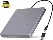 External DVD Drive USB C Superdrive for Apple, Slot-In CD DVD External Drive for