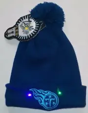 TENNESSEE TITANS MEN'S WINTER POM HAT ACRYLIC KNIT OSFA LIGHT 'EM UP L.E.D. NWT