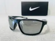 NIKE EV1061-010 LEGEND S Black Frame w Silver Mirrored Max Lenses Wrap Suns $149