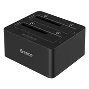 USB 3.0 to SATA Hard Drive Case Dual Bay External Docking Station for 2.5" 3.5" HDD SSD Duplicator Clone Function