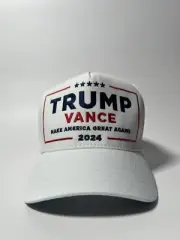 Official Donald Trump JD Vance CaliFame Hat WHITE 45-47 MAGA Trucker Hat Cap