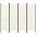 4-Panel Room Divider Folding Privacy Screen Stand Cream White 200x180cm