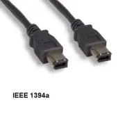6-Pin Male to 6-Pin Male IEEE-1394a Firewire-400 Cable - 6 Ft (~2m), Black