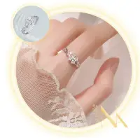 在飛比找momo購物網優惠-【NANA】娜娜 四葉草水鑽戒指 NA032201(水鑽戒指