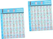 Vaguelly 2pcs Guitar Chord Reference Charts Guitar Chord Poster Practice Chart for Boys and Girls Musical Instrument Accessories