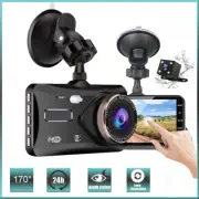 24h HD 1080P 4"Touch Screen IPS Dash Cam Front and Rear Camera CAR DVR Vehicle