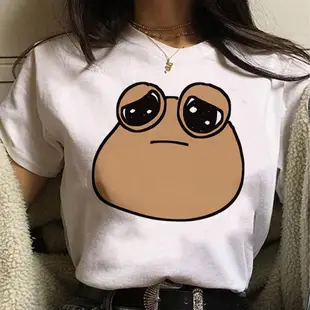 Pou tshirt 女原宿動漫街頭服飾 tshirt 女搞笑原宿漫畫衣服