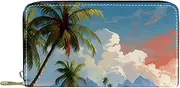 [CWAGFEQZ] Wallet for Men,Wallet Women,Minimalist Wallet for Men,Card Wallet,Beach Palm Tree Landscape