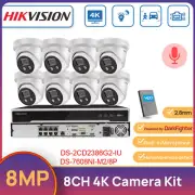Hikvision 32MP 8CH 8K NVR 4K Security Camera System Kit 8MP IR POE Turret Camera
