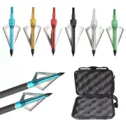12Pcs Hunting Broadheads 125 Gr 3 Blade Compound Bow Crossbow Arrow Tips Box Set