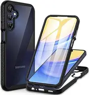 [CENHUFO] for Samsung A15 Case, Samsung A15 4G/5G Case Built-in Screen Protector, 360 Full Body Protective Rugged Bumper Shockproof Phone Case for Samsung Galaxy A15 5G/4G -Black