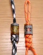 EDC PEI + Titanium Knife Bead Parachute Cord Lanyard Keychain Necklace Trim Hot