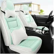 UQABS 5 Seats Car Leather Seat Cover For Kia Sp Proceed Cross Gt Stonic Sonet Kcv4 Rio Ceed Pegas Xceed,Universal、To Fit Most Cars、waterproof-Green