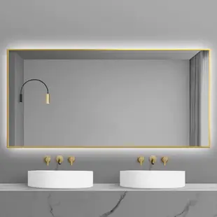訂製 75*120CM單色光 鏡子 方鏡 壁掛鏡化妝鏡 輕奢鋁金邊框浴室鏡 智能led燈鏡裝飾鏡 (7.6折)
