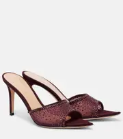 [Gianvito Rossi] Gianvito Rossi Rania 85 crystal-embellished mules AU 6.5 burgundy