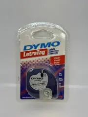 Dymo LetraTag Label Maker Tape Refill White Paper 1/2" X 13 2-Pack Self-Adhesive