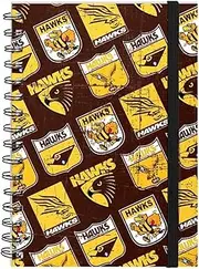 AFL Hard Cover Notebook - Hawthorn Hawks - A5 60 Page Pad