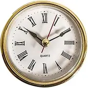 Shuade 65mm Clock Insert with Roman Numeral Quartzs Movement Gold Trim Roman Numeral Round Clocks DIY Crafts Accessories Home
