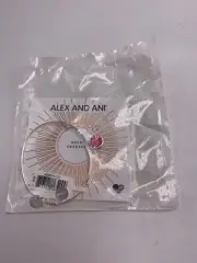 $32 Alex and Ani october rose Crystal Silver Charm Bangle Bracelet T31b