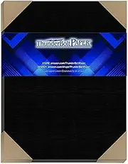 50 Black Linen 80# Cover Paper Sheets -8.5" X 11" (8.5X11 Inches) Standard Letter|Flyer Size - Card Weight - Deep Dye, Fine Linen Textured Finish - Quality Cardstock