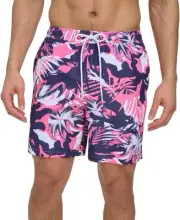 Calvin Klein Mens Regular fit Swim Trunks Swimwear XL / 7 Inseam Pink Floral