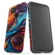 For Google Pixel 4a Tough Protective Cover, Swirling Paint