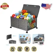 Sturdy Waterproof Toy Box with Magnetic Lid - 70L Capacity for Easy Organization