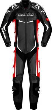 Spidi Track Wind Pro, leather suit 1pcs. , color: Black/Red/White , size: 50