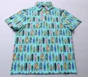 Sunday Swagger Kids' Short Sleeve Printed Polo Shirt IW4 Hang Ten Size XS NWT