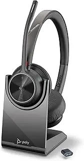 Poly (Plantronics + Polycom) Voyager 4320 UC,V4320-M C USB-C,Charge Stand,WW, USB C/A Adapter, ECOMM