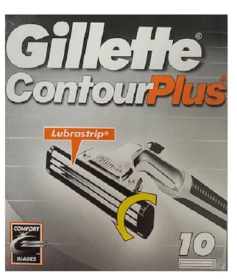 Gillette Contour Plus Razor Blade, 10 Cartridges - FITS ALL ATRA RAZORS