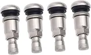 SOLUSTRE Car Tire Valve Caps Set 4pcs Car Valve Caps Black Rubber Stems Snap-in Stem for