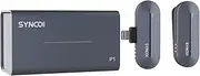 P1L 2.4G Wirel Microphone System with Clip-on Transmitter + Receiver + Wirel Charging Case 50M Transmission Built-in Battery Compat with for Mobile Stone Blue