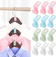 Clothes Hanger Connector Hooks, Space Saving Hangers for Closet Organizers, Storage Hangers Hooks, Hanger Clips Plastic Hangers for College Dorm,Wardrobe (50, Multicolor)