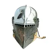 Medieval Barbuda 18 Gauge Steel Knight Bassinet Type Fighting Helmet LARP