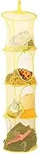 Hanging Mesh Space Saver Bag - Foldable 4-Compartment Toy Storage Basket With Suspension System, Yellow