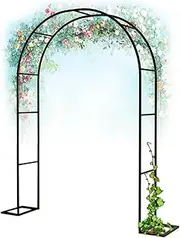 Metal Garden Arch, 1.2m 1.4m 1.8m Heavy Duty Pergola Trellis Arbour, Rose Vine Climbing Plants Trellis Support Archway for Lawn Patio Wedding Ceremony Party Decoration(Size:L120xH220xW40cm)