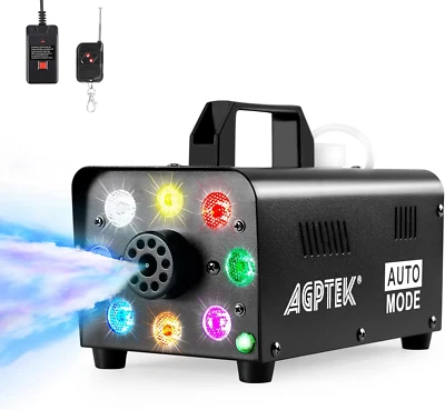 Maquina de Humo Portatil con Luces LED Control Remoto Inalambrico para Halloween