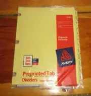 Avery Preprinted buff Tab Dividers w/Copper Reinforced Holes 12-Tab Letter