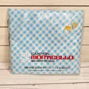 Vintage Blue Gingham Twin Fitted Bed Sheet Muslin Plaid Check New USA Cannon