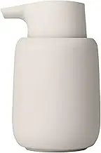 Blomus Soap Dispenser, Ceramic, Plastic, Silicone, Moonbeam, H 14 cm, T 9,5 cm, Ø 8,5, V 0,25 l