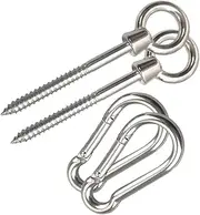 ibasenice 4 Pcs Hammock Hanging Kit Durable Eye Hooks for Swinging Chairs Porch Swings More for Various Hammock Styles