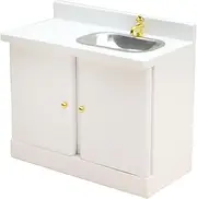 ifundom Realistic Miniature Bathroom Sink Cabinet 1:12 Scale Decorative Accessory for Dollhouses Miniature Homes