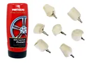 8 pc MOTHERS California Gold Chrome Polish Drill Polisher Buff Kit Mag Rims