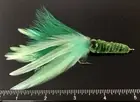 CHARTREUSE / GREEN BIG EYED SQUID FLY. 2/0 HOOK. SALTWATER, STRIPER, TUNA, MAHI.