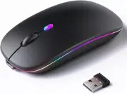 Wireless Bluetooth Mouse, Rechargeable LED Dual Mode Mouse (Bluetooth