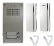 COMMAX Audio Intercom KIT. 1x 2 Buttons Panel, 2x Audio Phone,1x Power Adapter