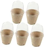 MINAOLULUS 20Pcs Paper Plant Pots with Cover for Succulents and Seedlings Durable Nursery Pots for Indoor Gardening for Growing Flowers and Vegetables